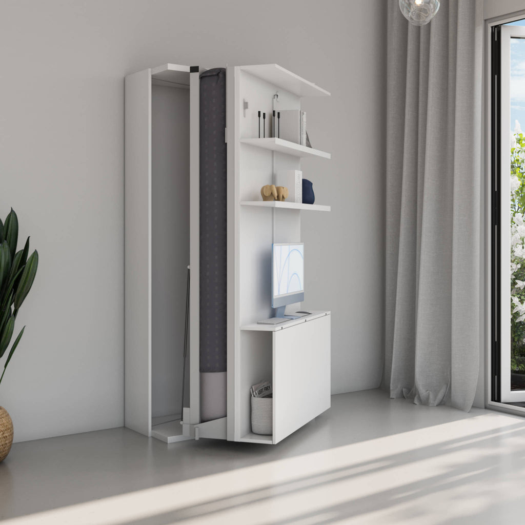 Compatto LSG - Twin Revolving Murphy Bed Bookcase with Desk