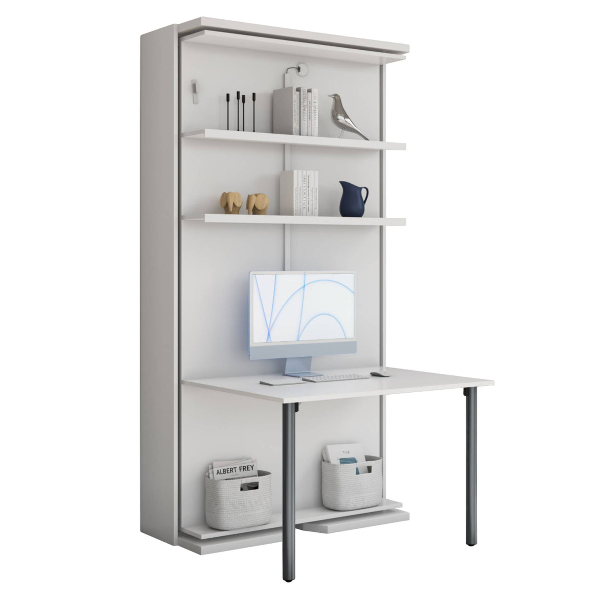 Compatto LSG - Twin Revolving Murphy Bed Bookcase with Desk