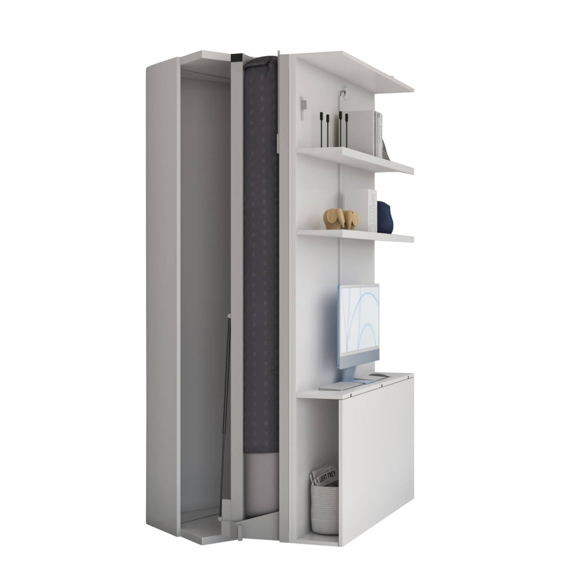 Compatto LSG - Twin Revolving Murphy Bed Bookcase with Desk